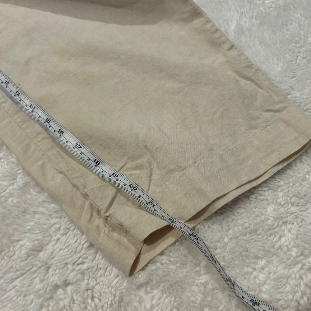 Oak + Fort Womens Sz 8 Beige Cotton Linen Slide Pockets Pants Cottage Core Soft - Picture 5 of 7